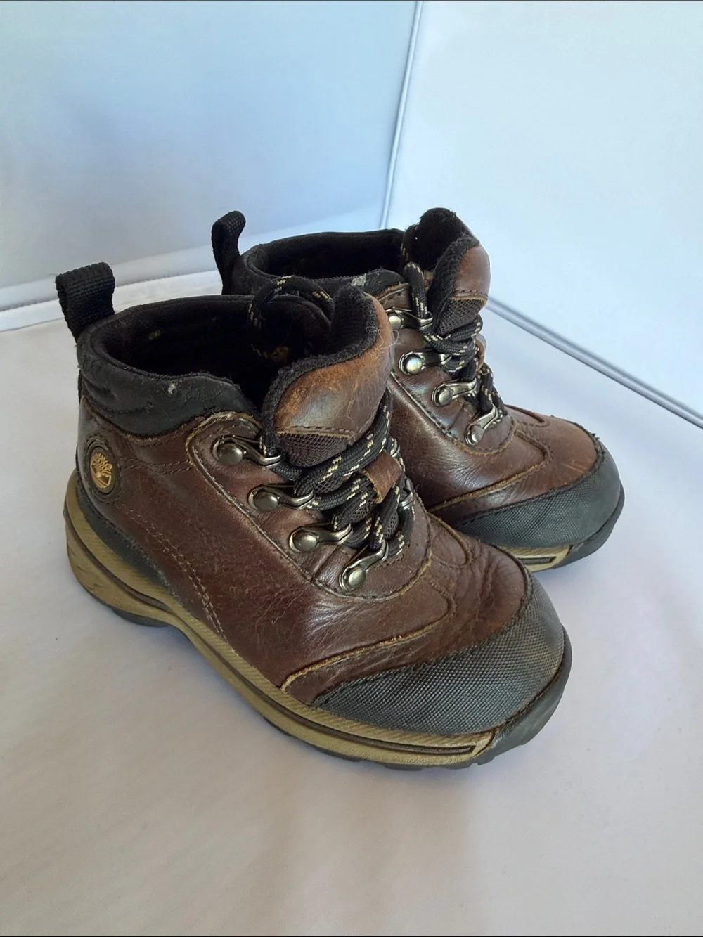 Timberland Kids Brown and Black Leather Hiking Boots